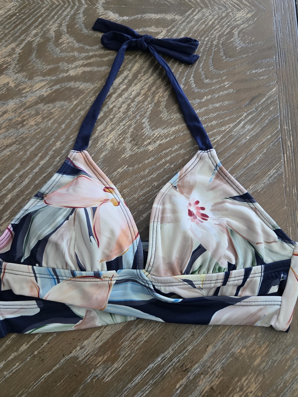 Floral Halter Bikini Top Size Small